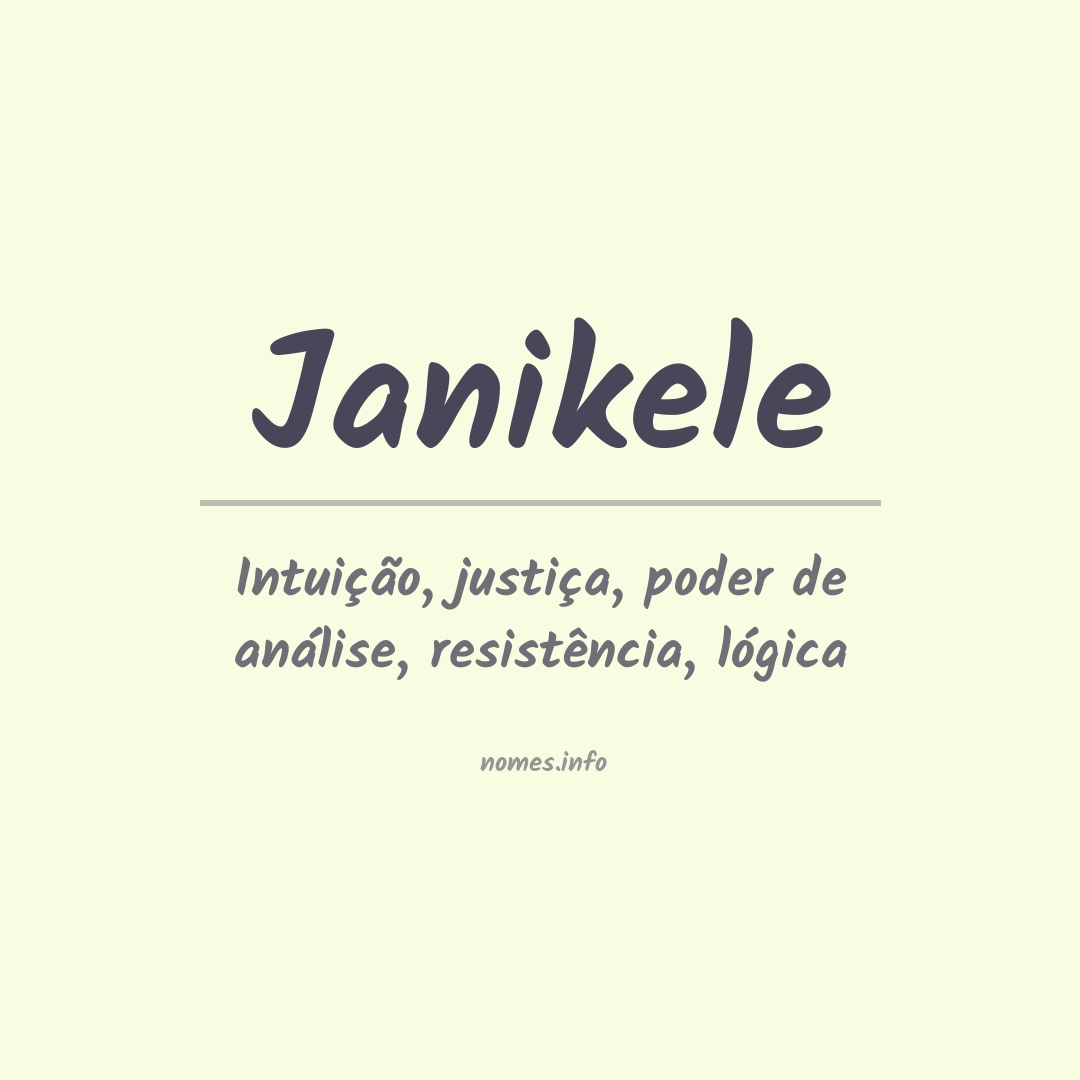 Significado do nome Janikele