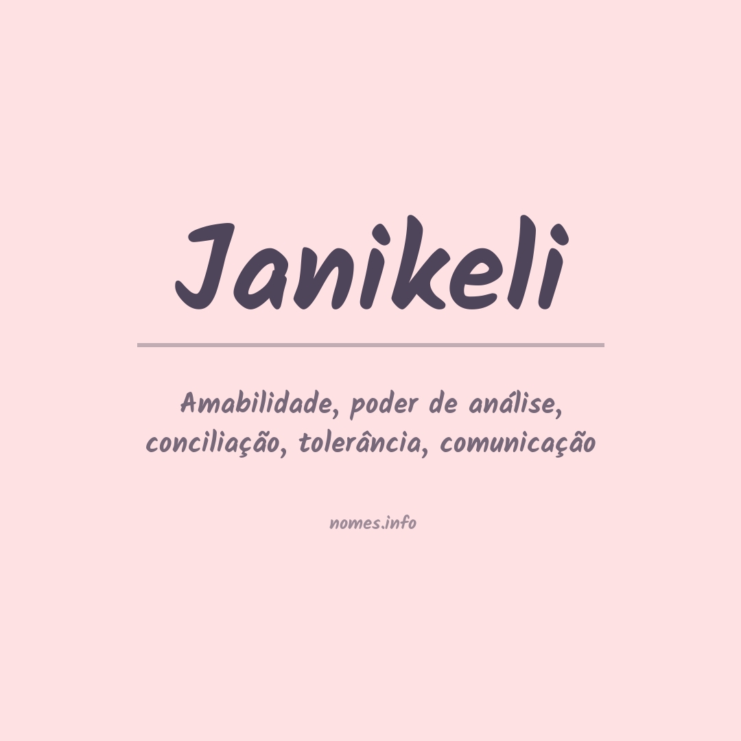 Significado do nome Janikeli