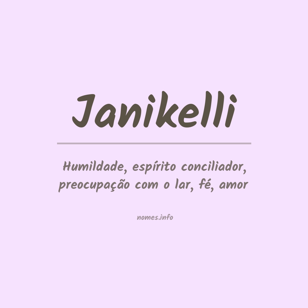 Significado do nome Janikelli