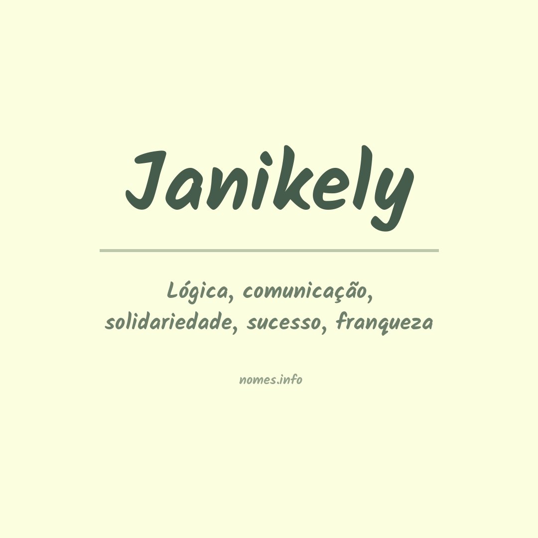 Significado do nome Janikely