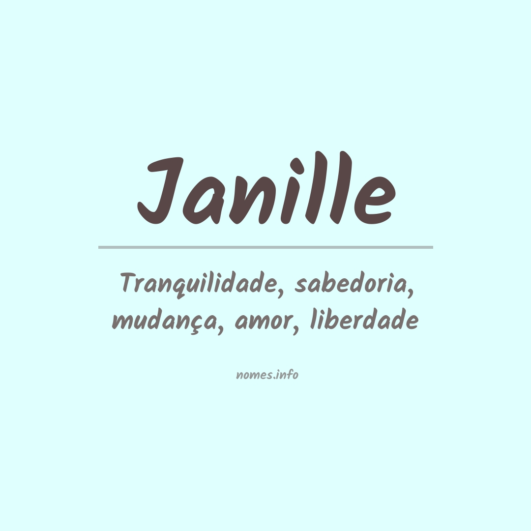 Significado do nome Janille