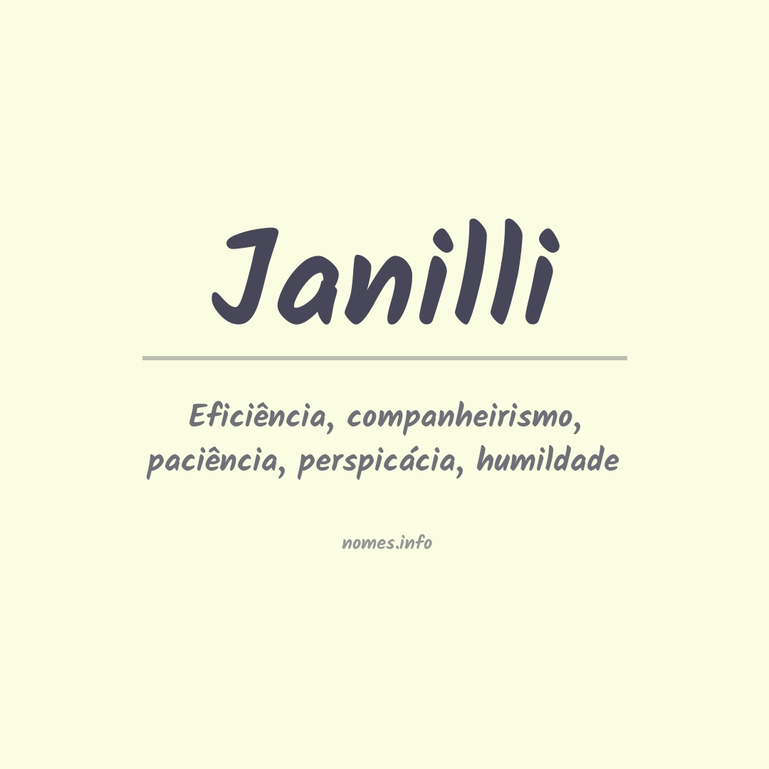 Significado do nome Janilli