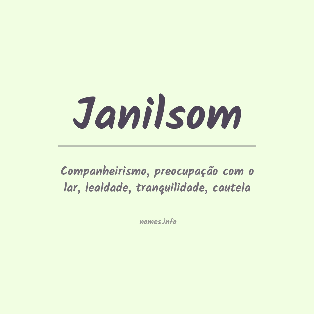 Significado do nome Janilsom