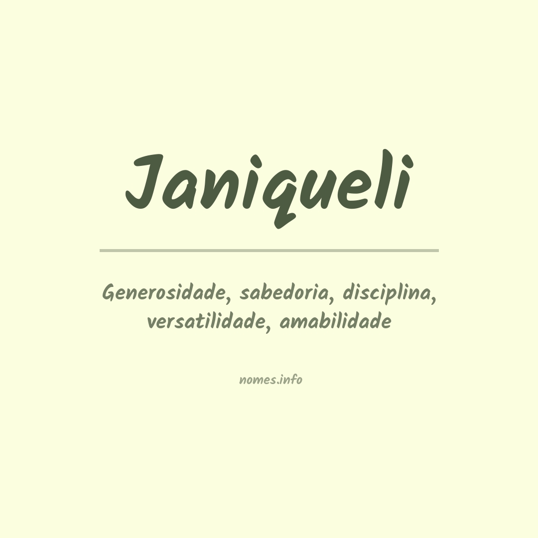 Significado do nome Janiqueli