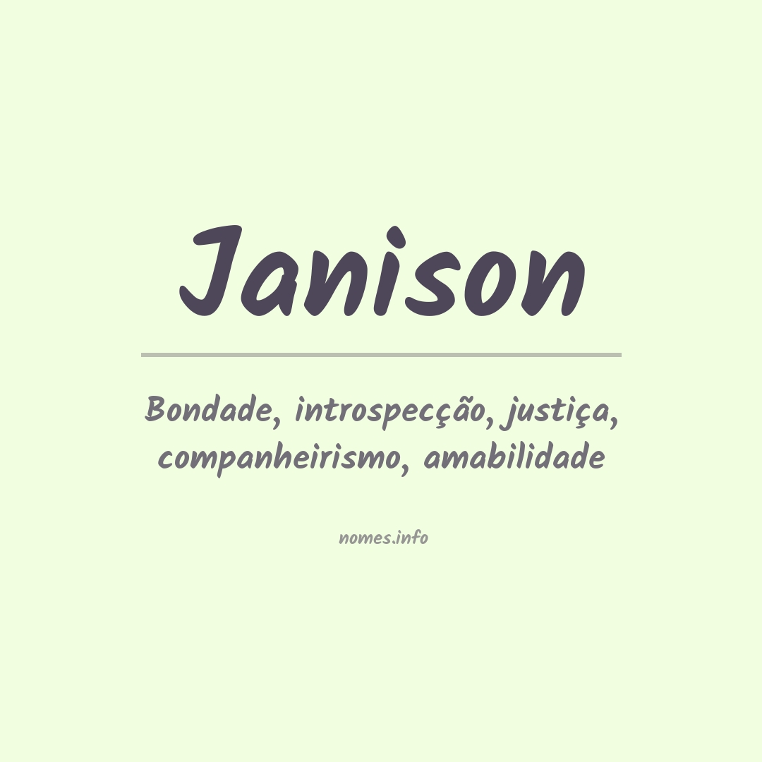 Significado do nome Janison