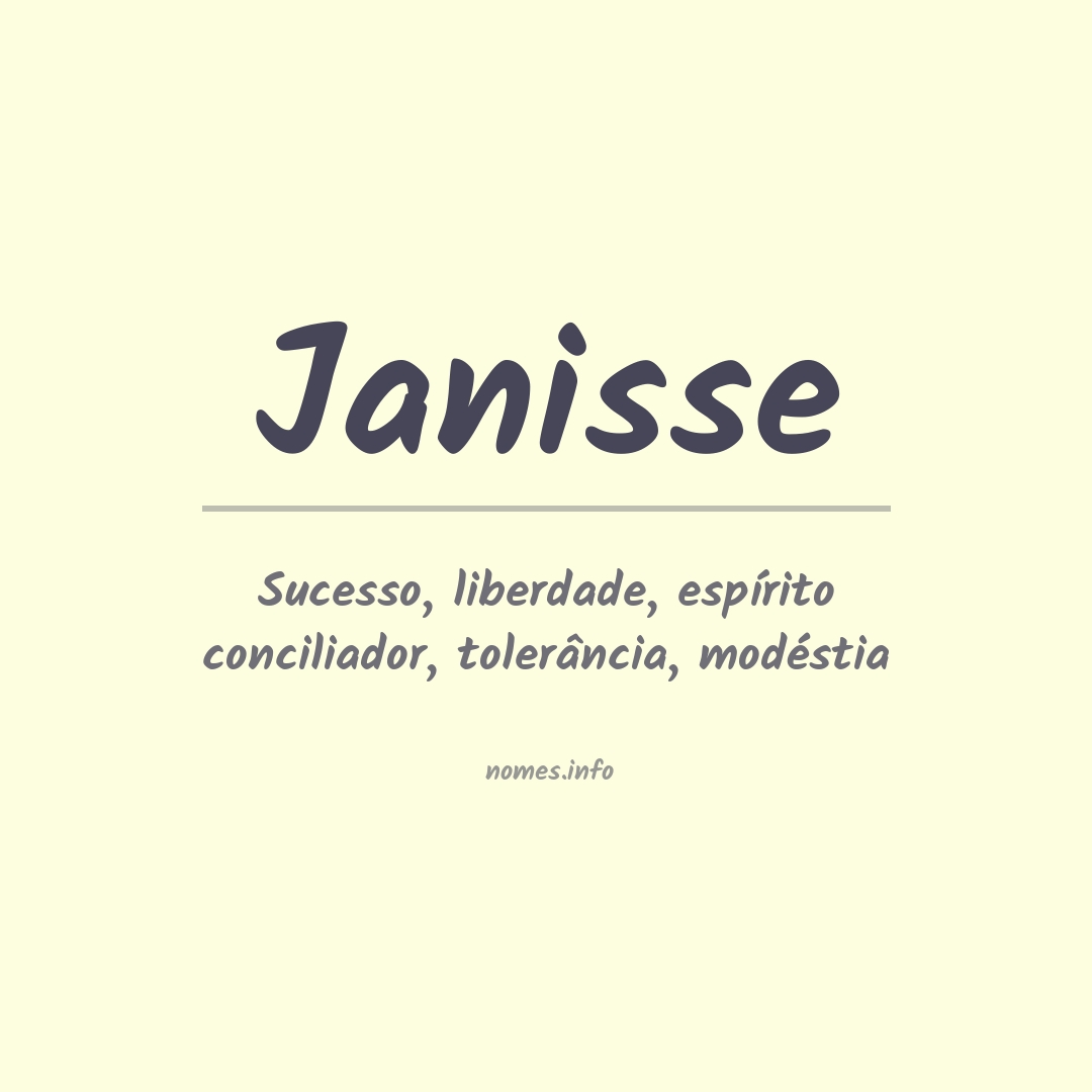 Significado do nome Janisse