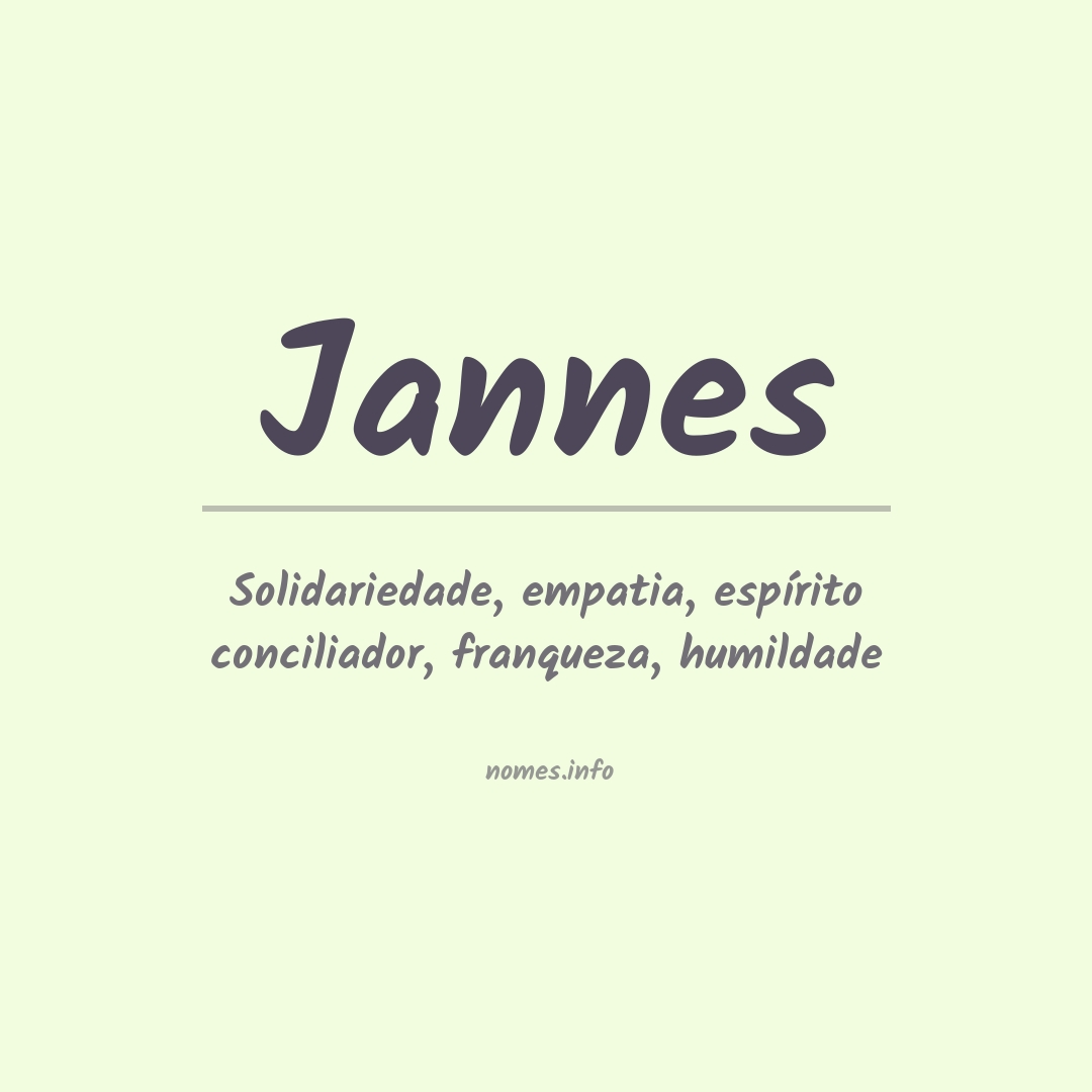 Significado do nome Jannes