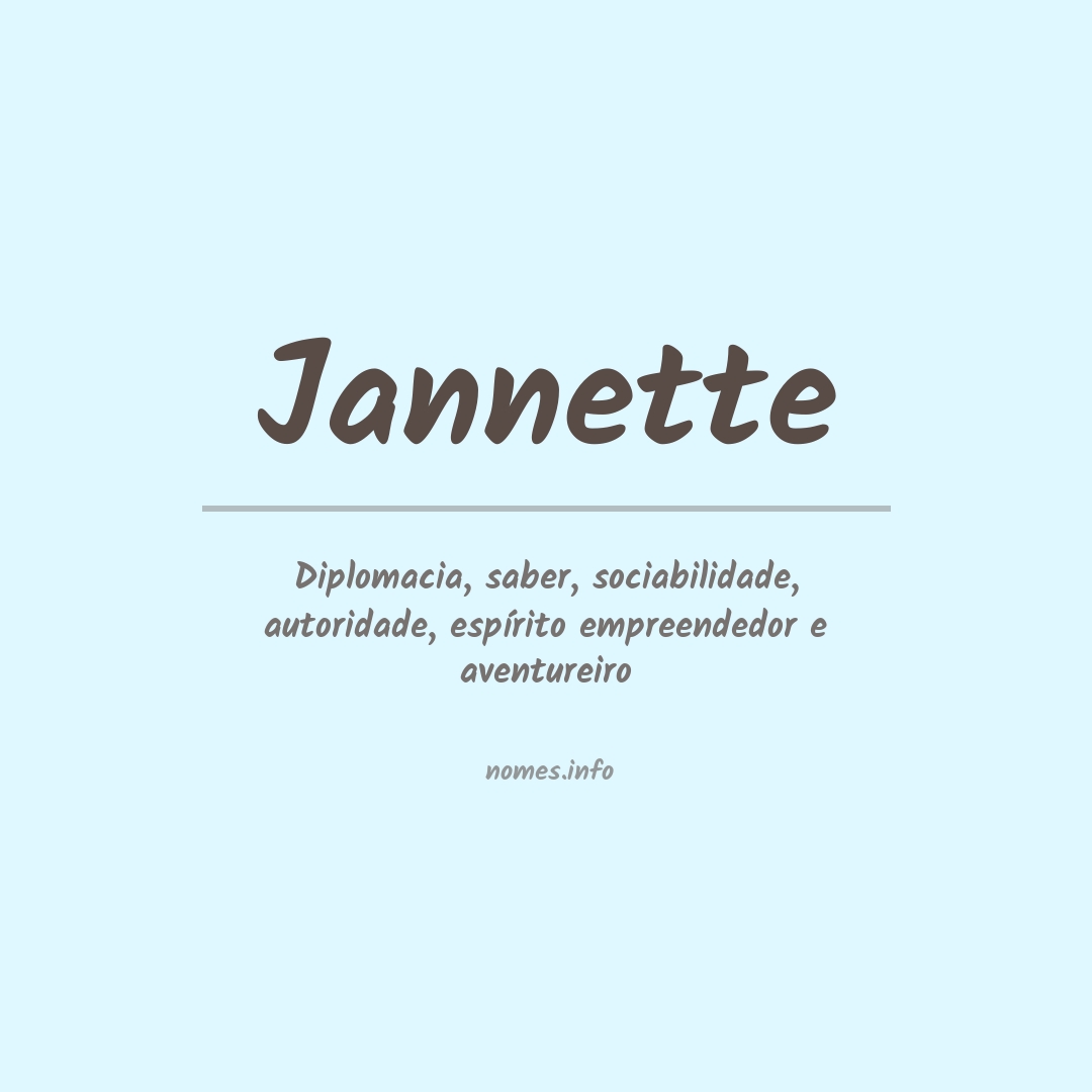 Significado do nome Jannette