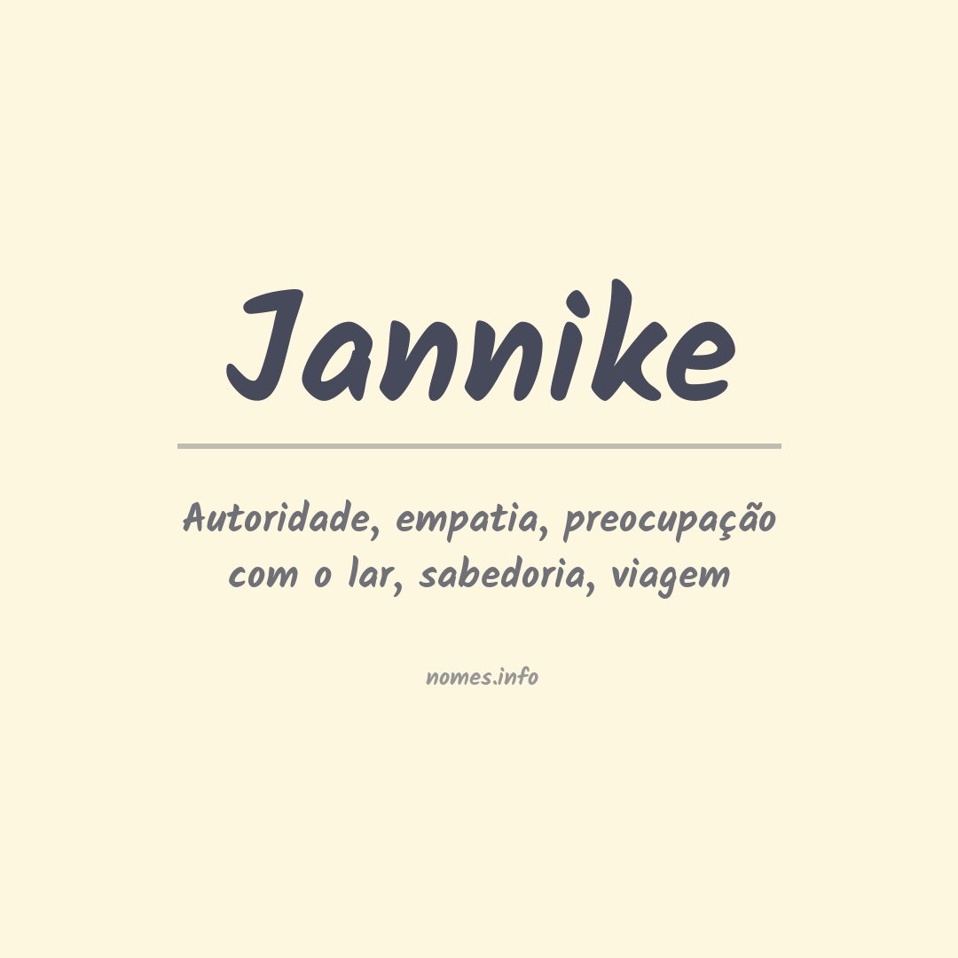 Significado do nome Jannike