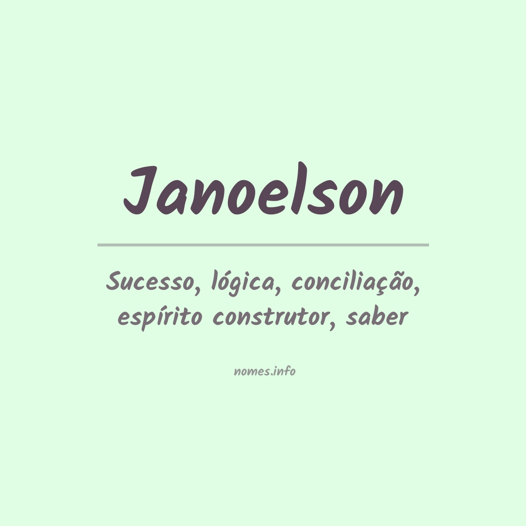 Significado do nome Janoelson