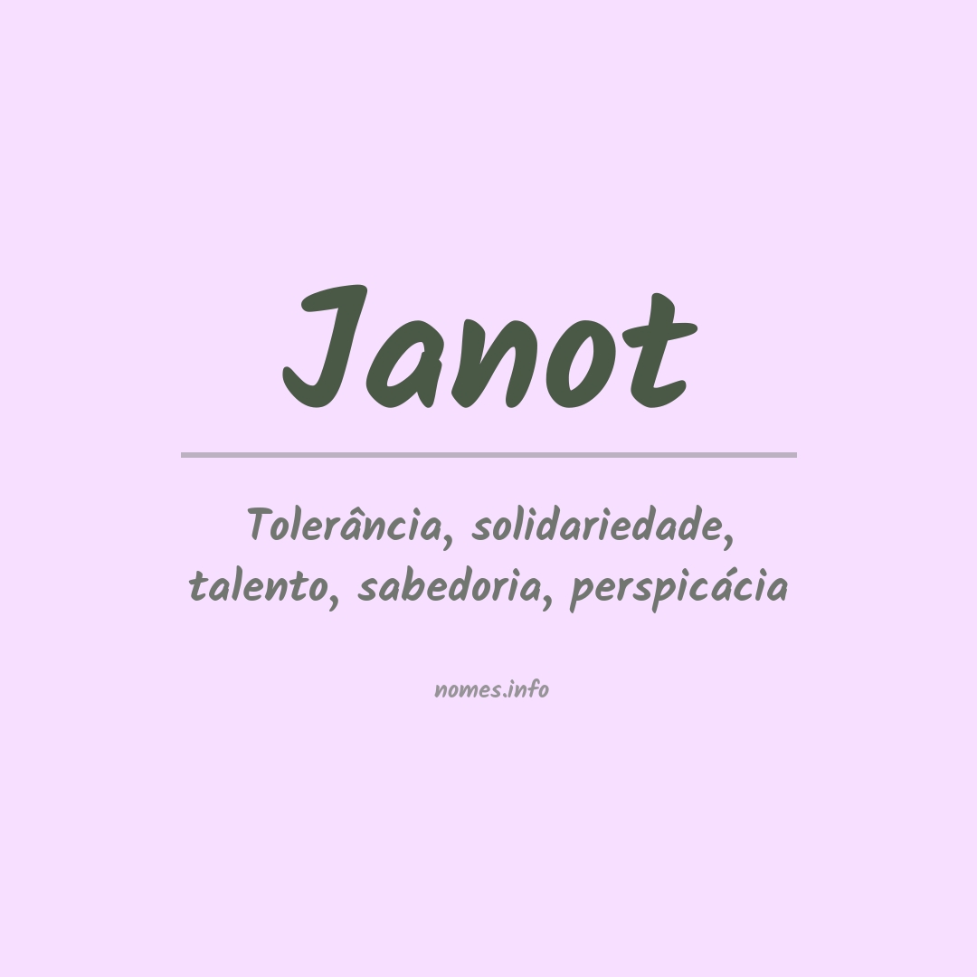 Significado do nome Janot
