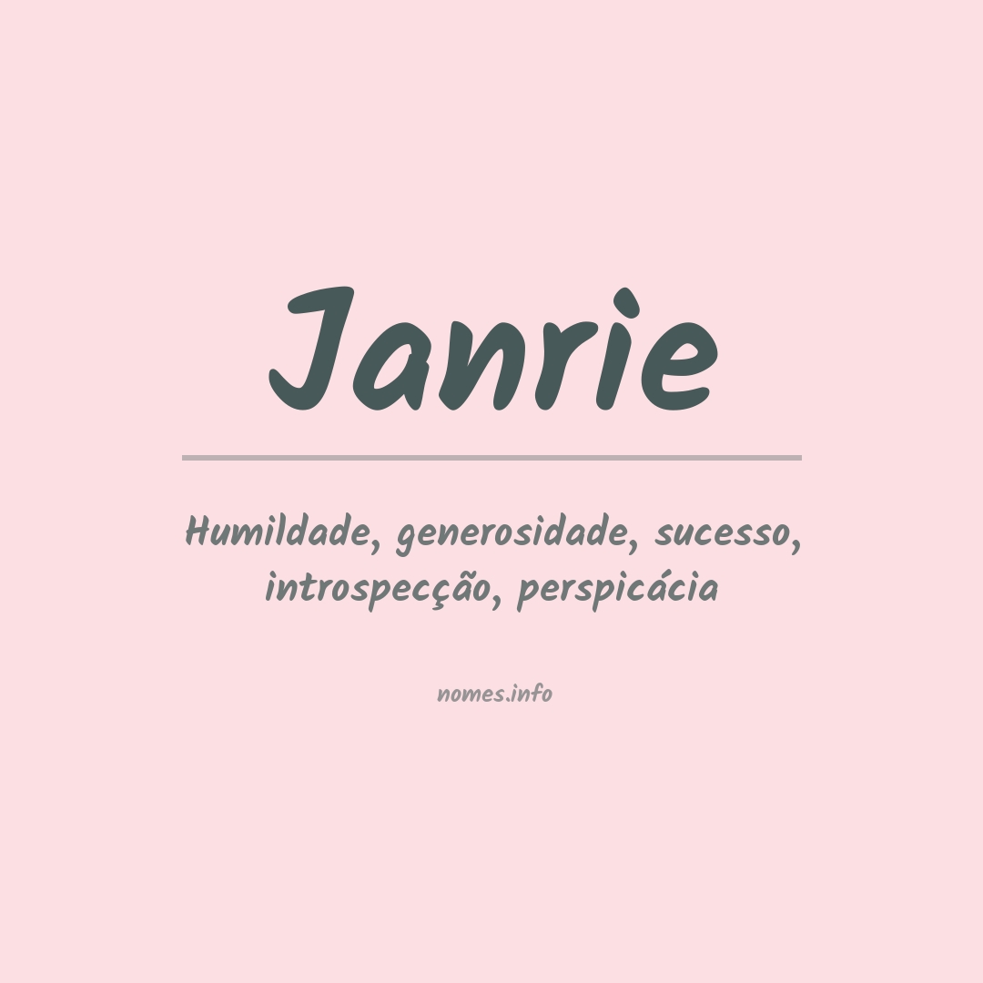Significado do nome Janrie