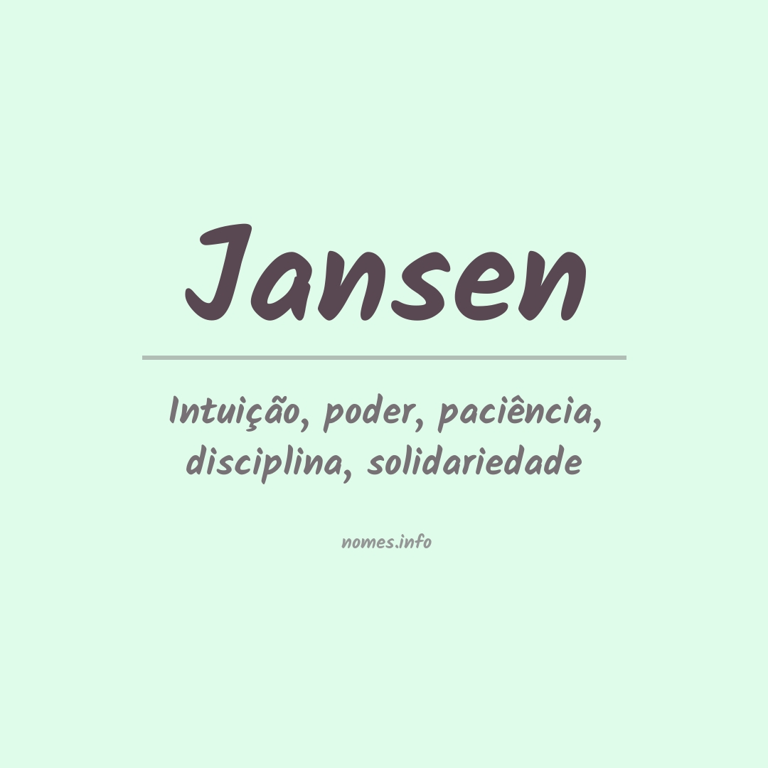 Significado do nome Jansen