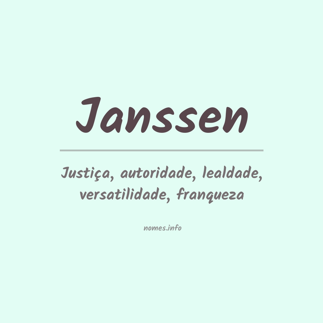 Significado do nome Janssen