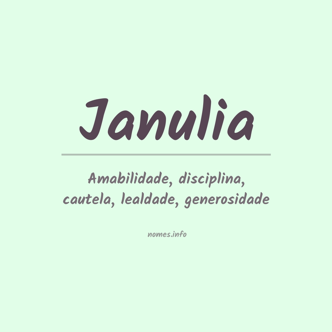 Significado do nome Janulia
