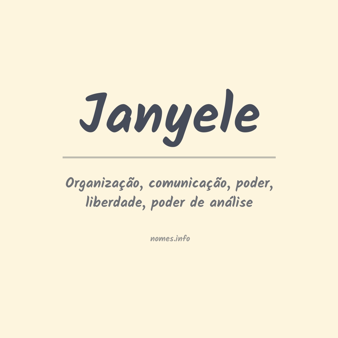 Significado do nome Janyele