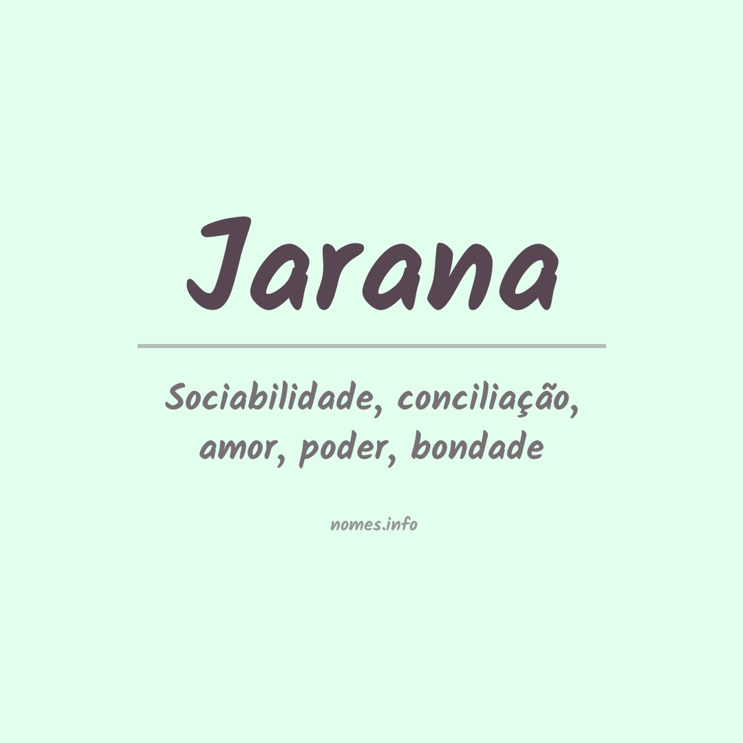Significado do nome Jarana