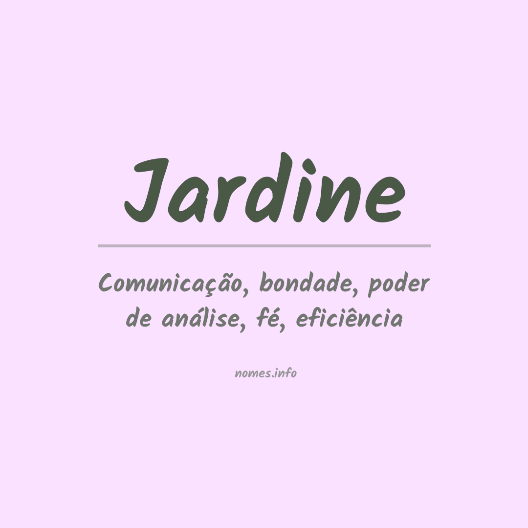 Significado do nome Jardine