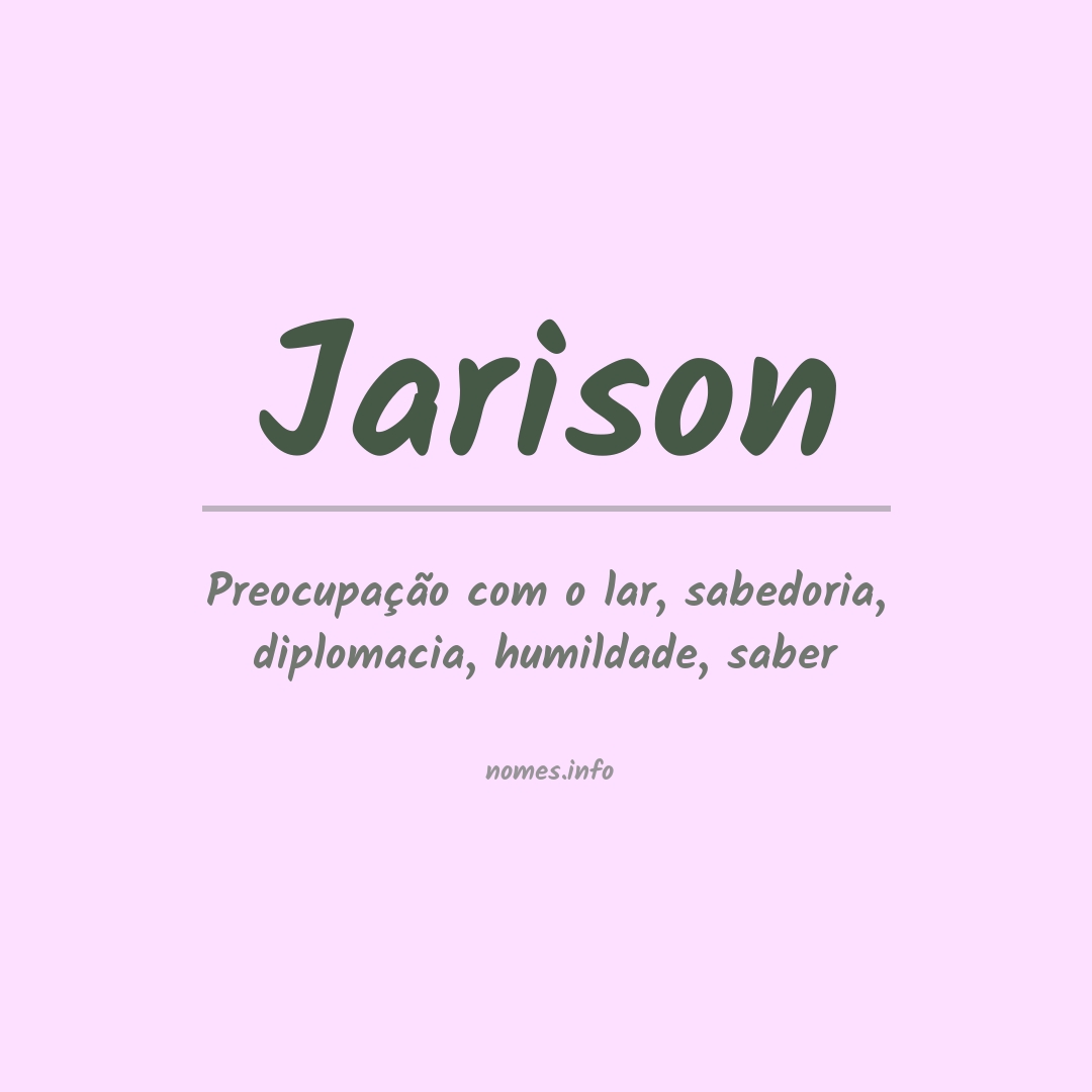 Significado do nome Jarison