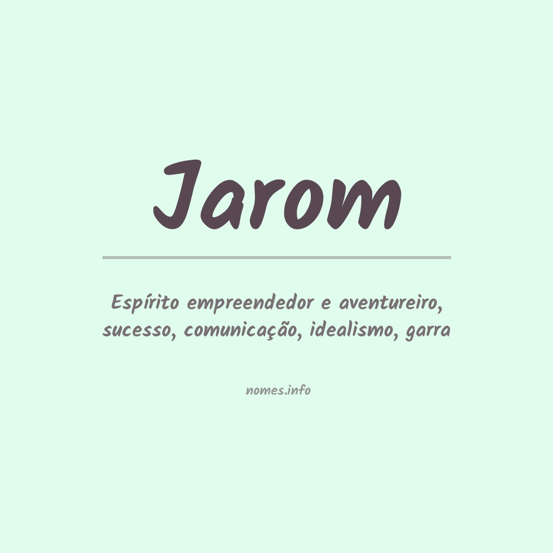 Significado do nome Jarom