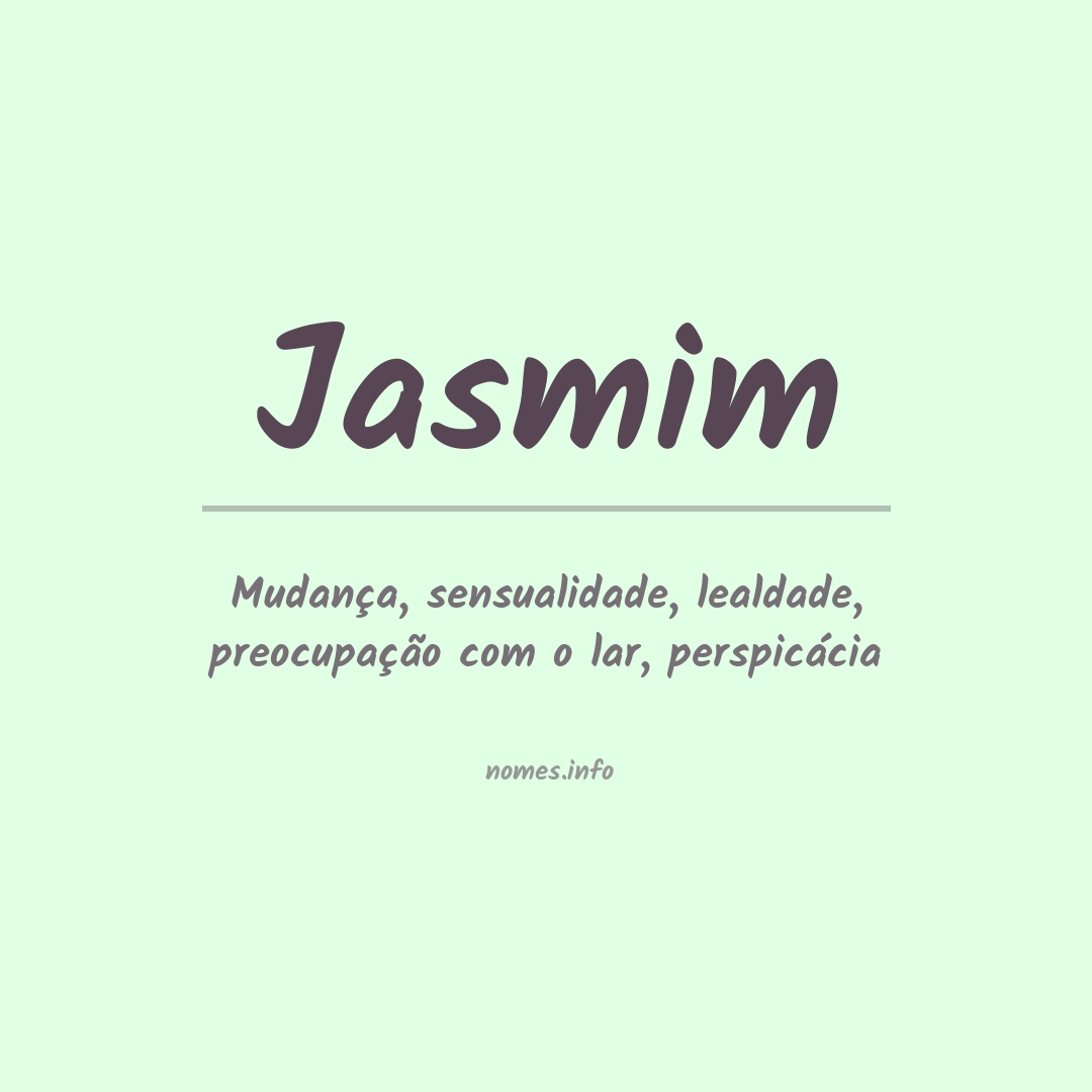 Significado do nome Jasmim
