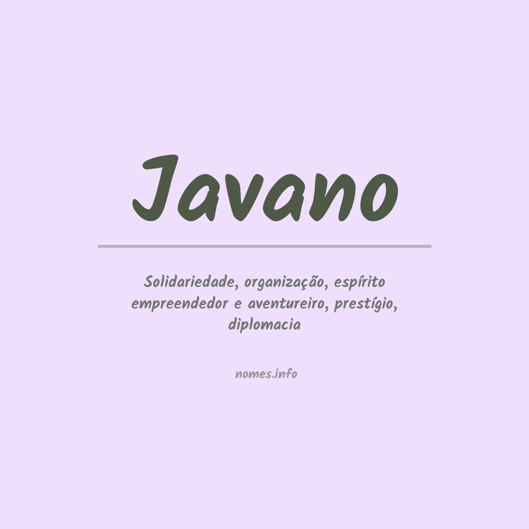 Significado do nome Javano