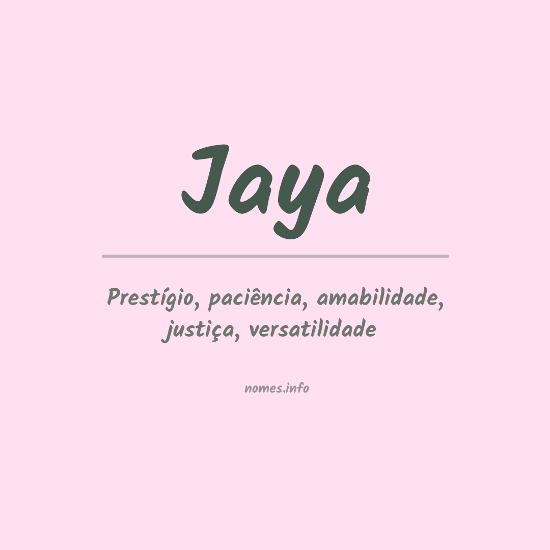 Significado do nome Jaya