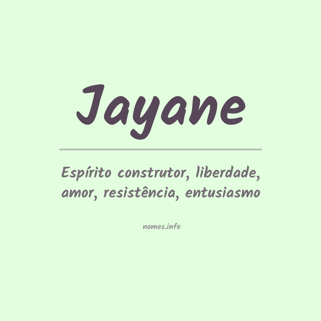 Significado do nome Jayane