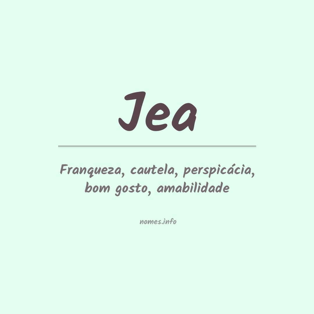 Significado do nome Jea