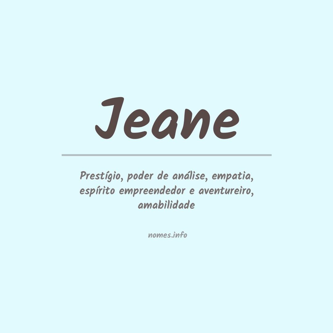 Significado do nome Jeane
