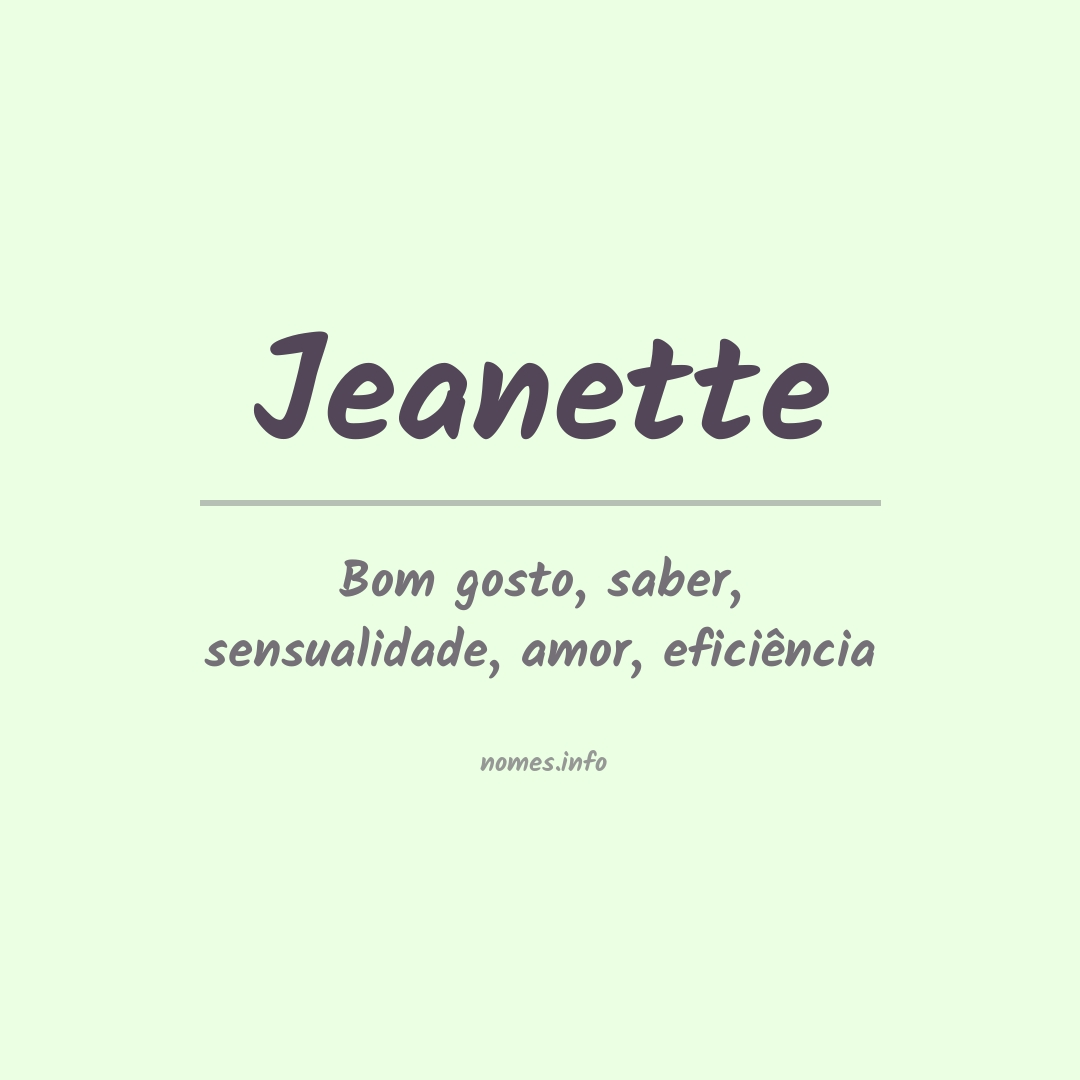 Significado do nome Jeanette