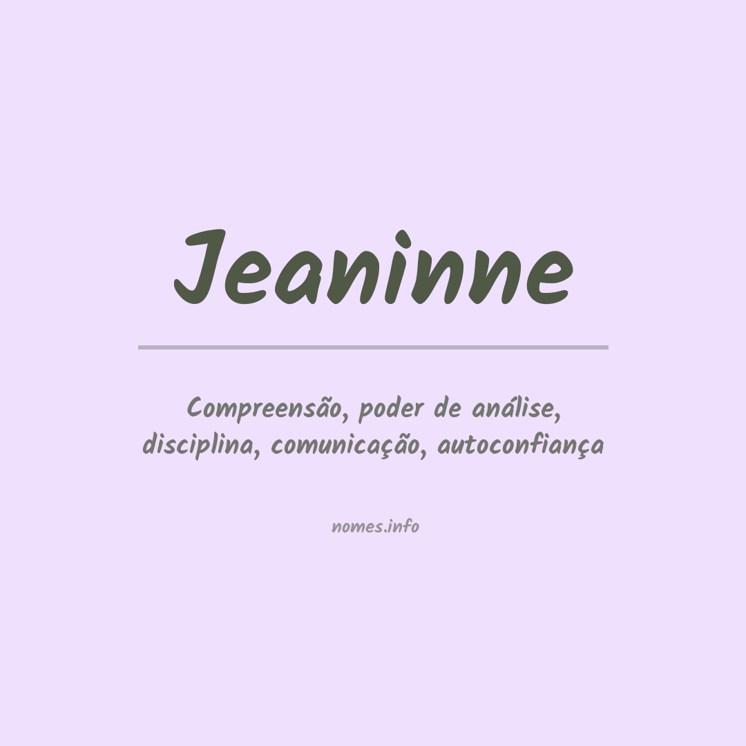 Significado do nome Jeaninne