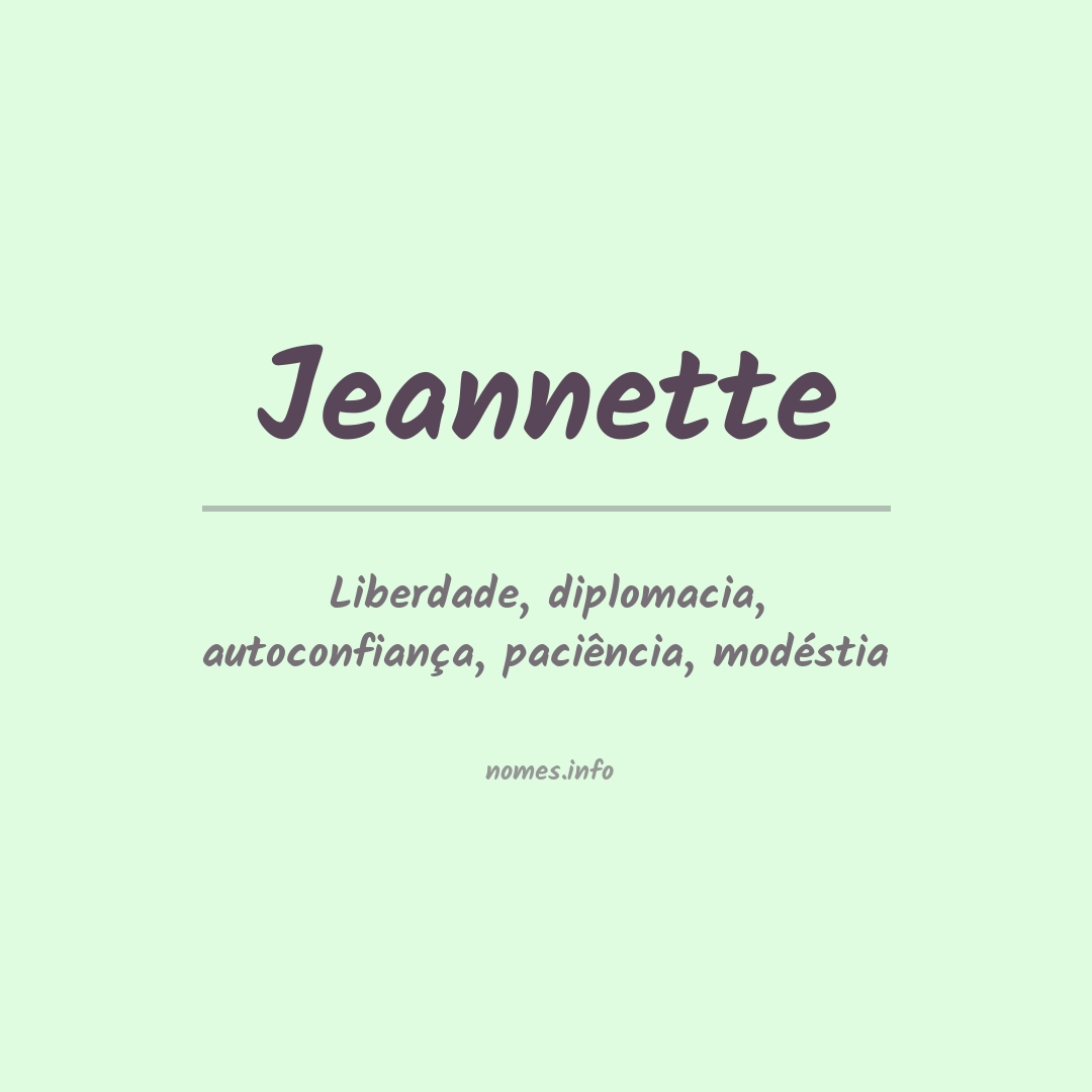 Significado do nome Jeannette