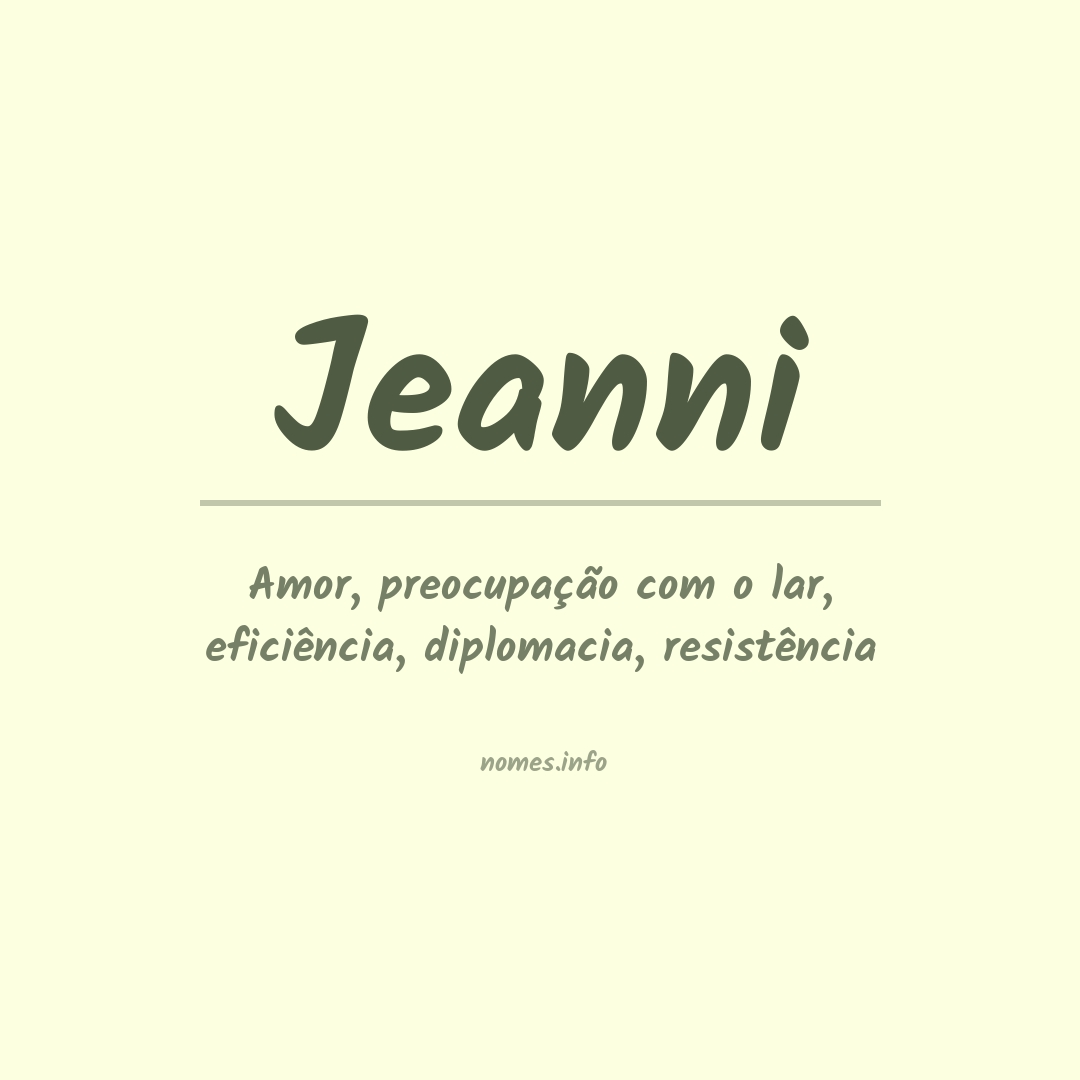 Significado do nome Jeanni