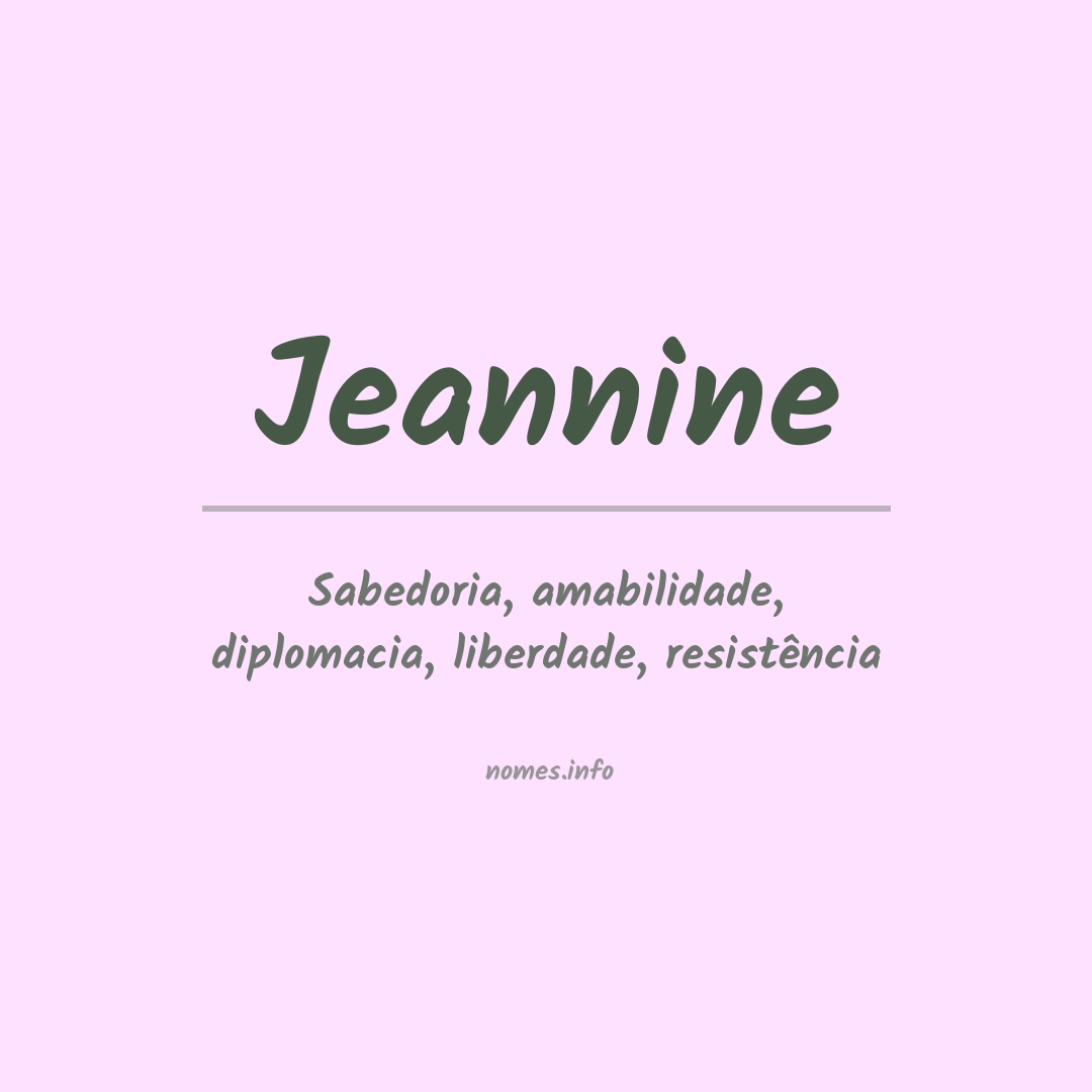 Significado do nome Jeannine