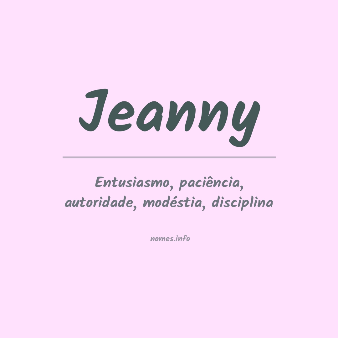 Significado do nome Jeanny