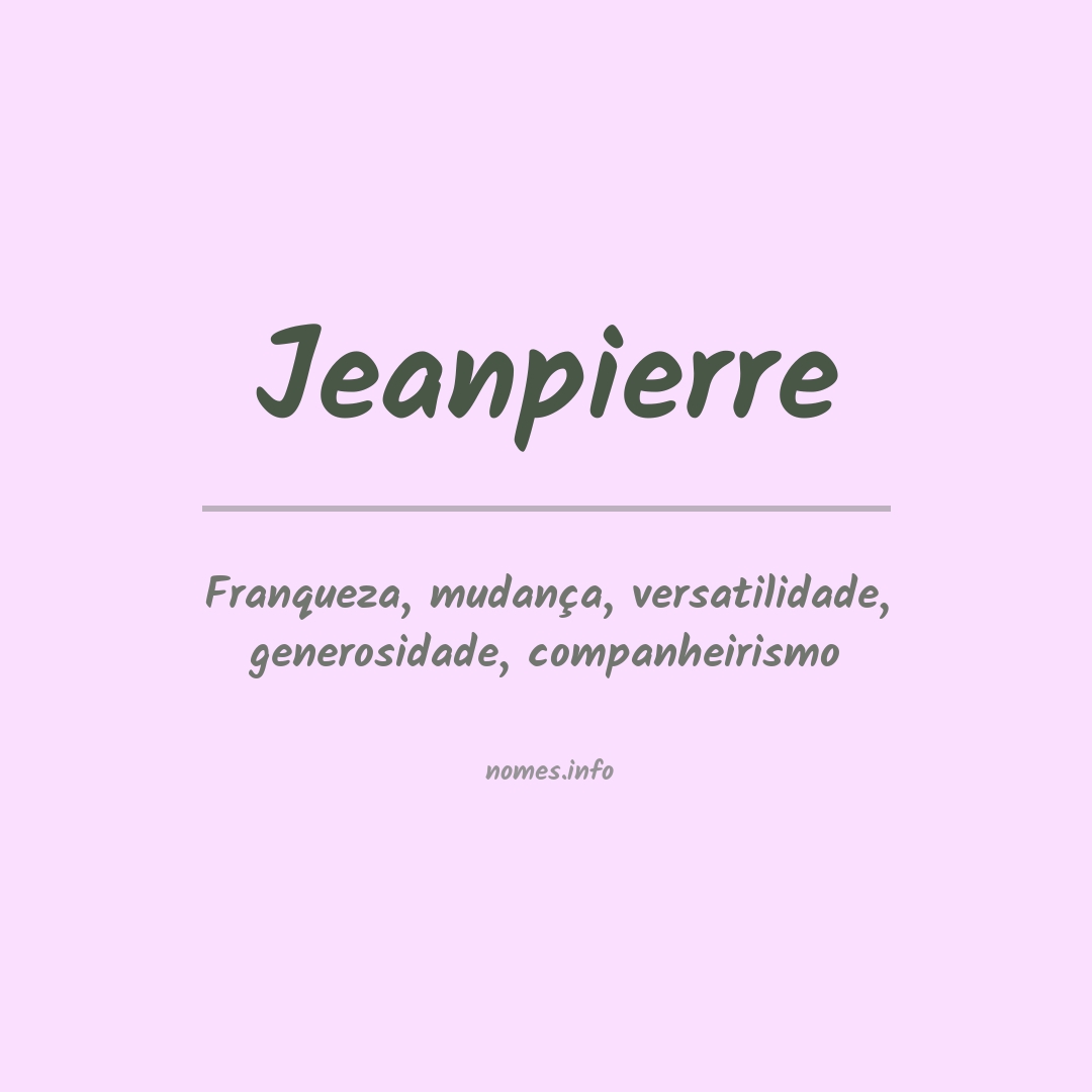 Significado do nome Jeanpierre