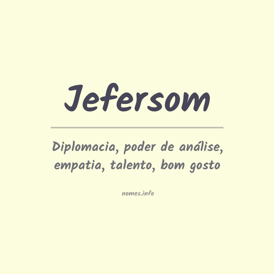 Significado do nome Jefersom