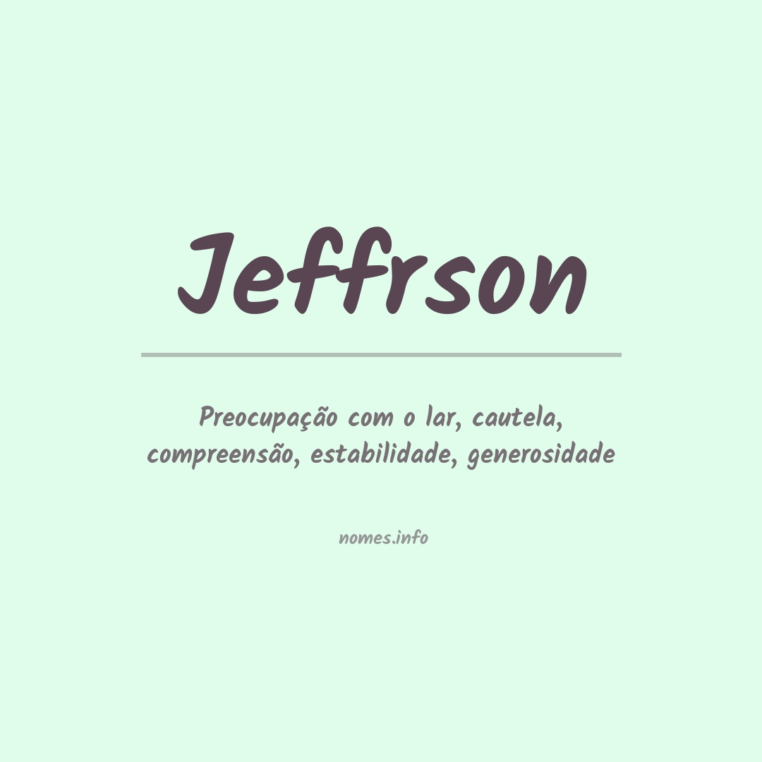 Significado do nome Jeffrson