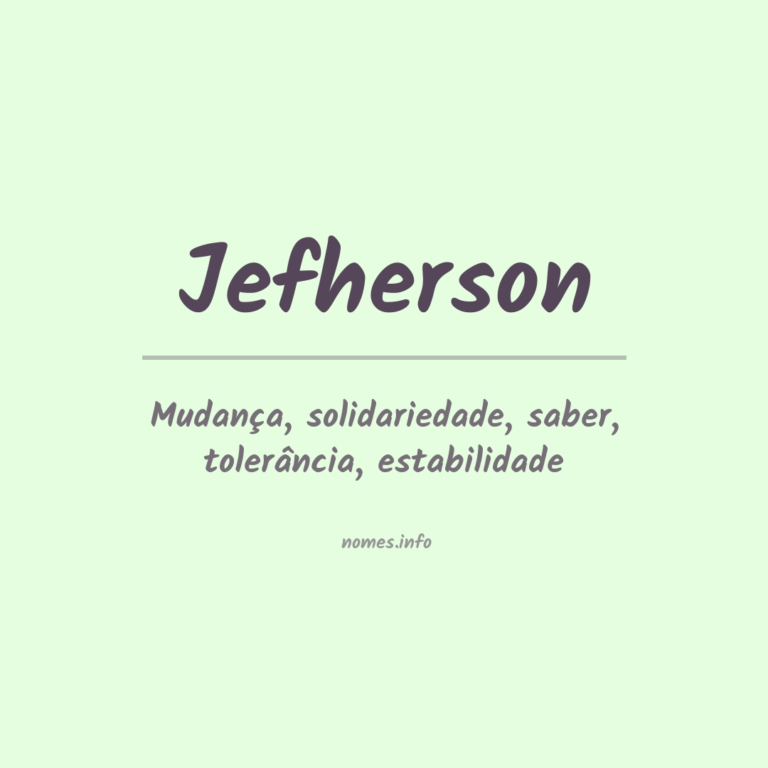 Significado do nome Jefherson