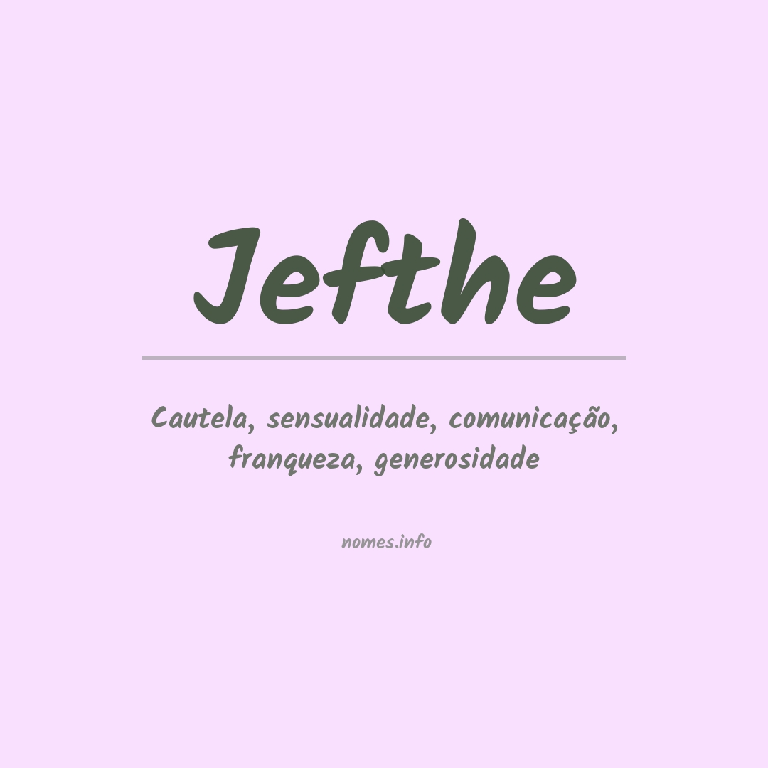 Significado do nome Jefthe