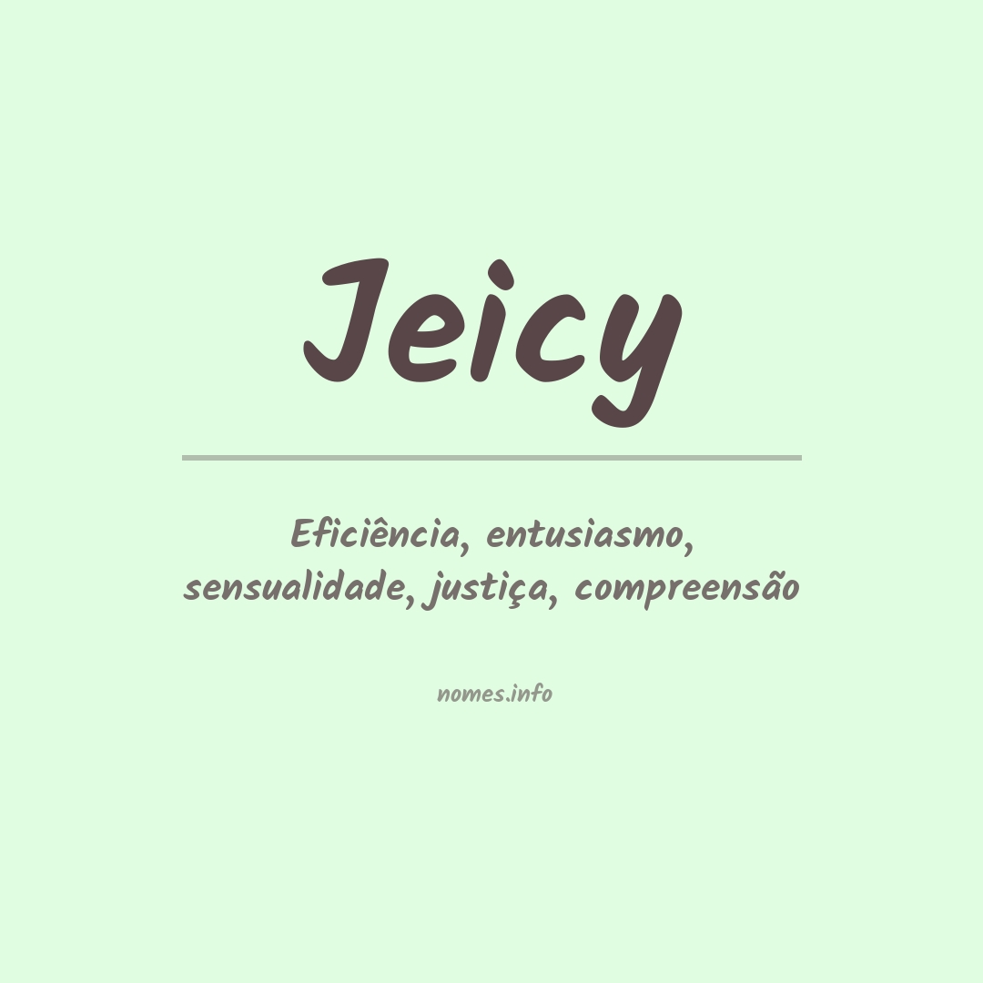 Significado do nome Jeicy