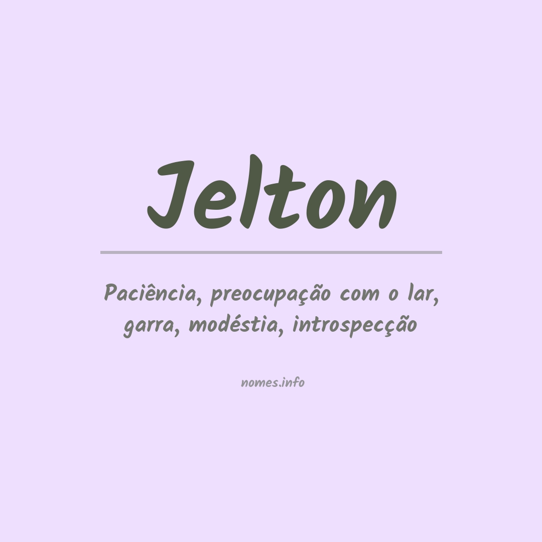 Significado do nome Jelton