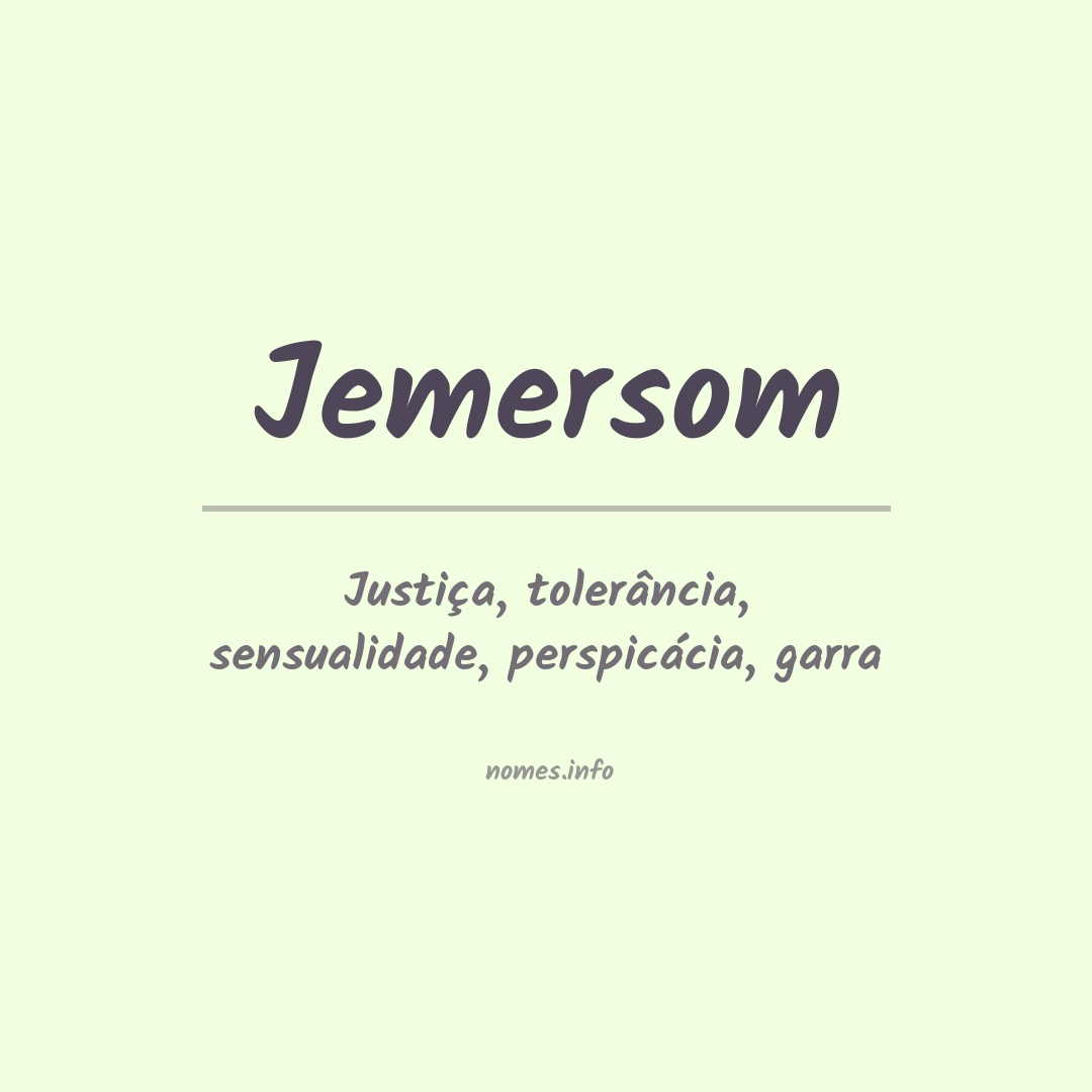 Significado do nome Jemersom