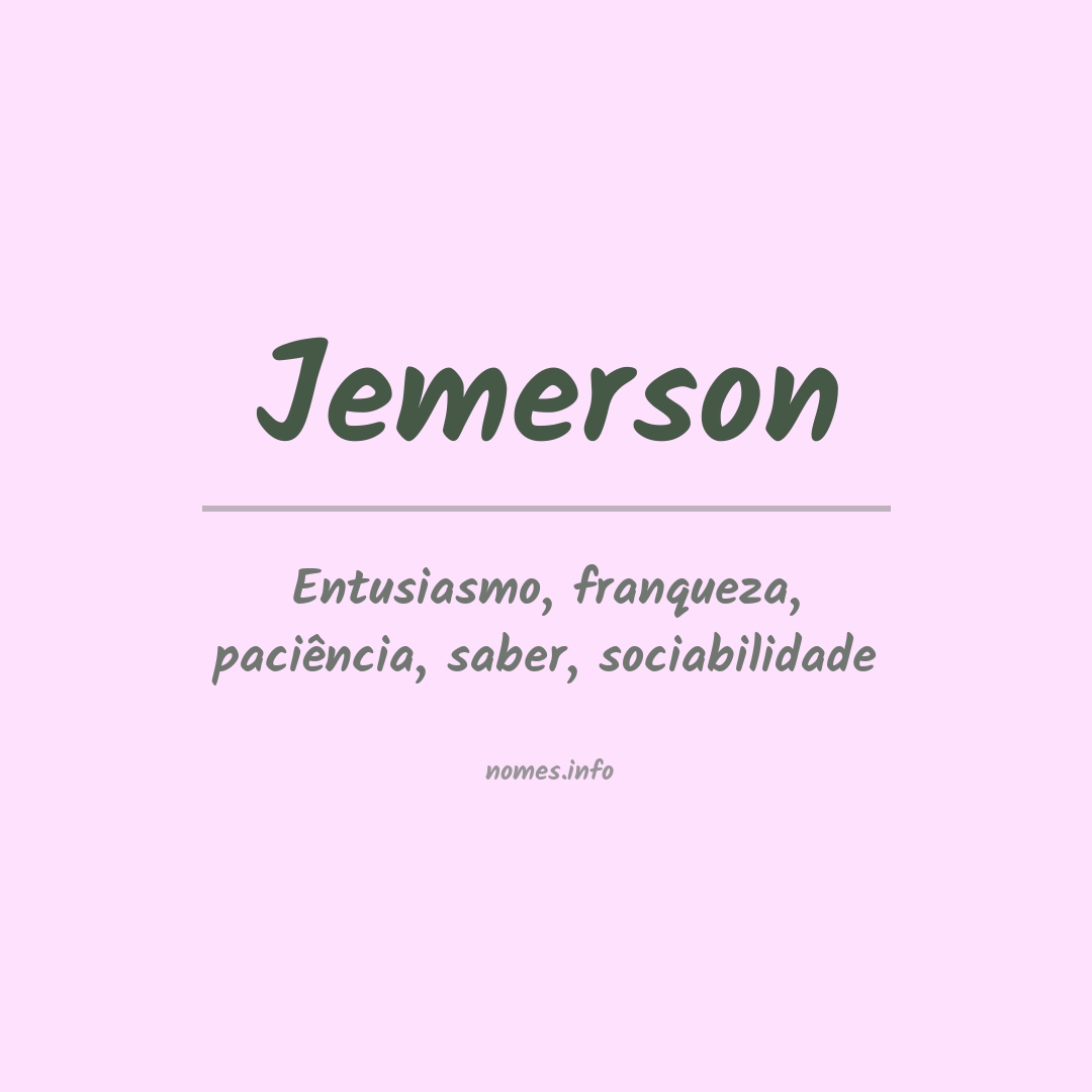 Significado do nome Jemerson