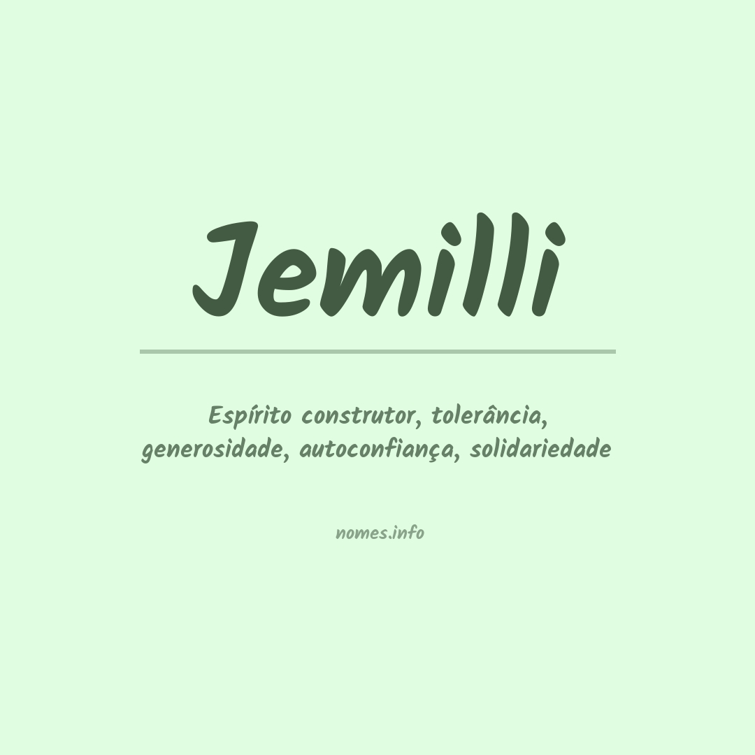 Significado do nome Jemilli
