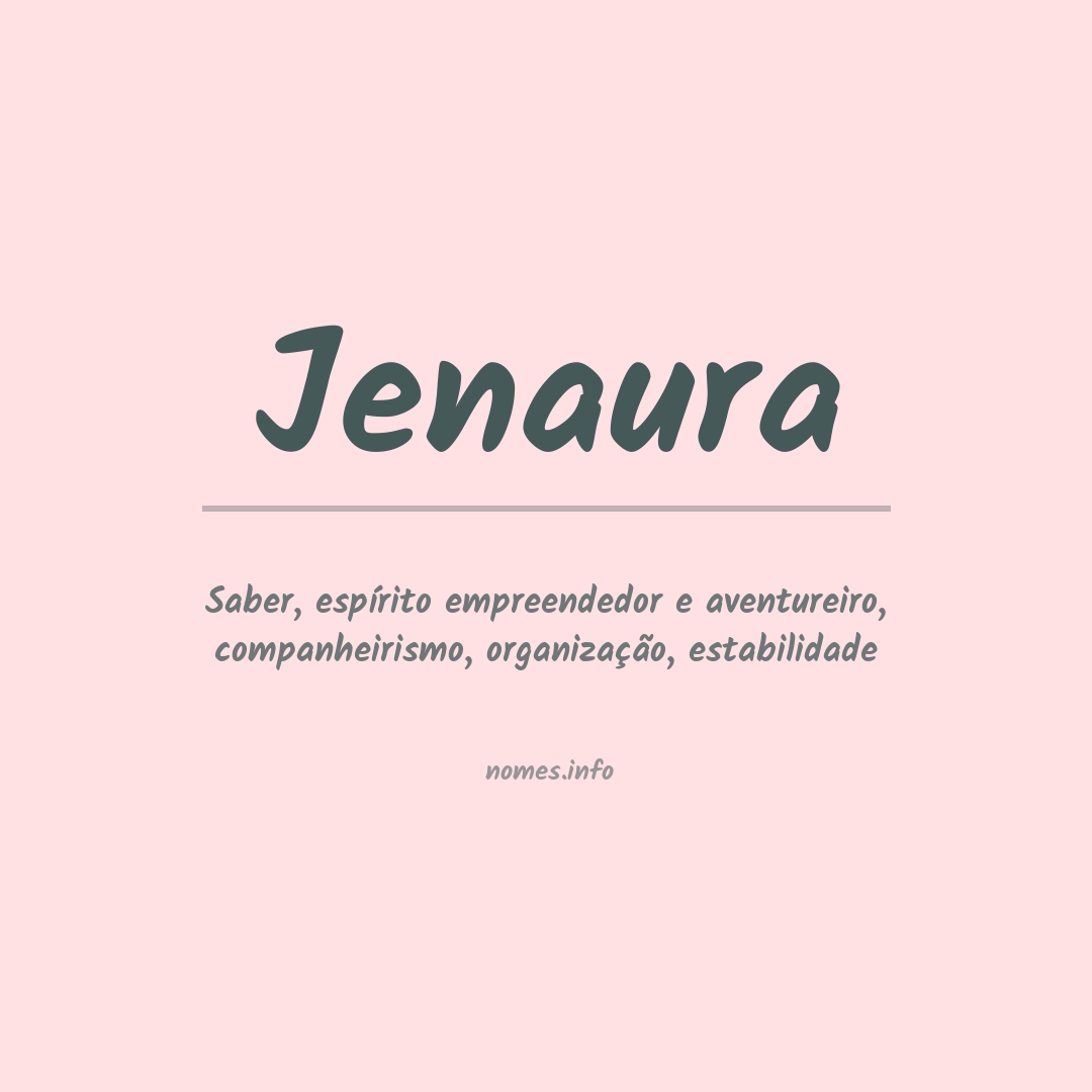 Significado do nome Jenaura