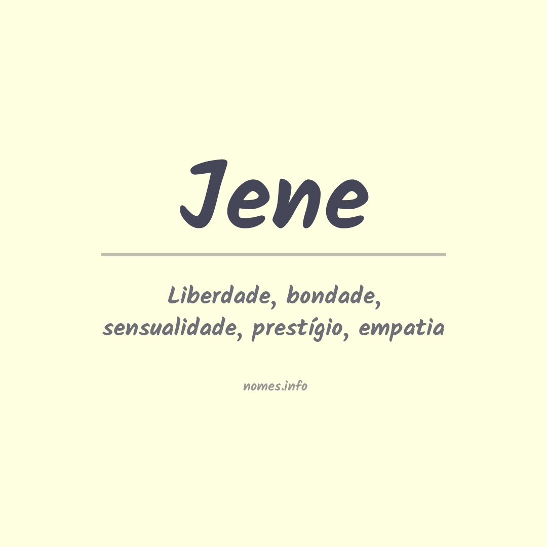 Significado do nome Jene