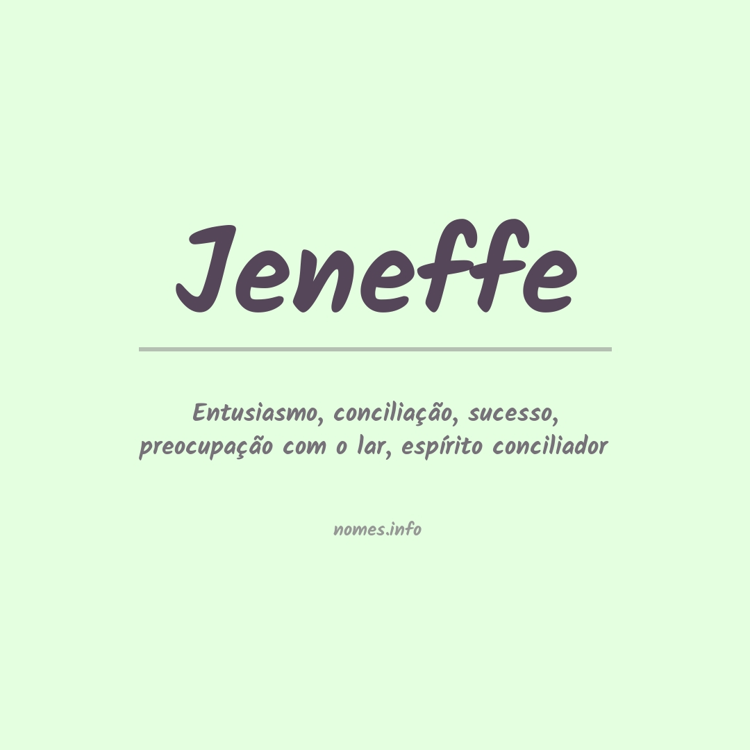 Significado do nome Jeneffe