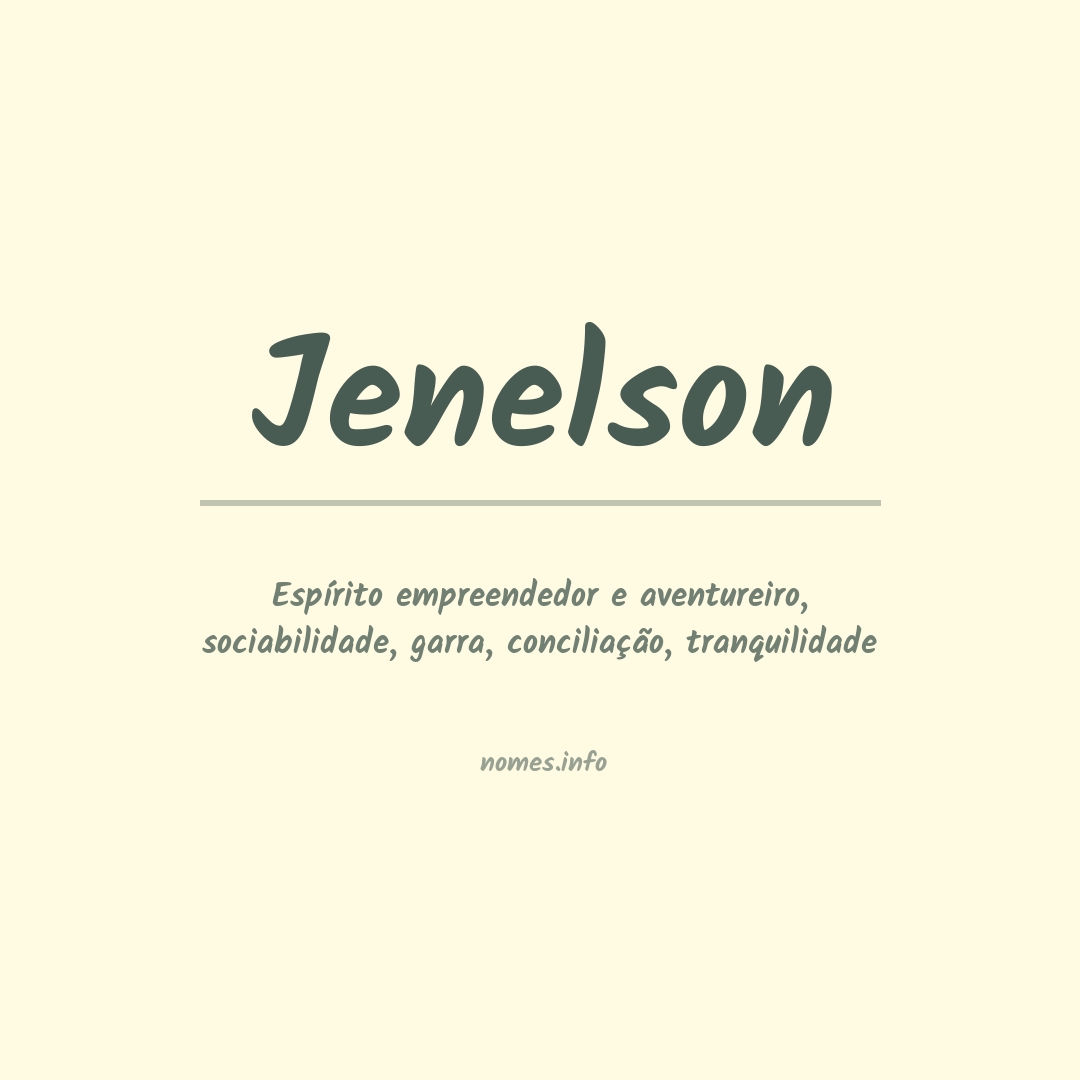 Significado do nome Jenelson